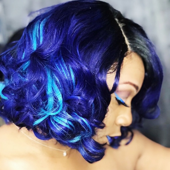 Ocean Blue 12' Closure Wig - Picture 1 of 2